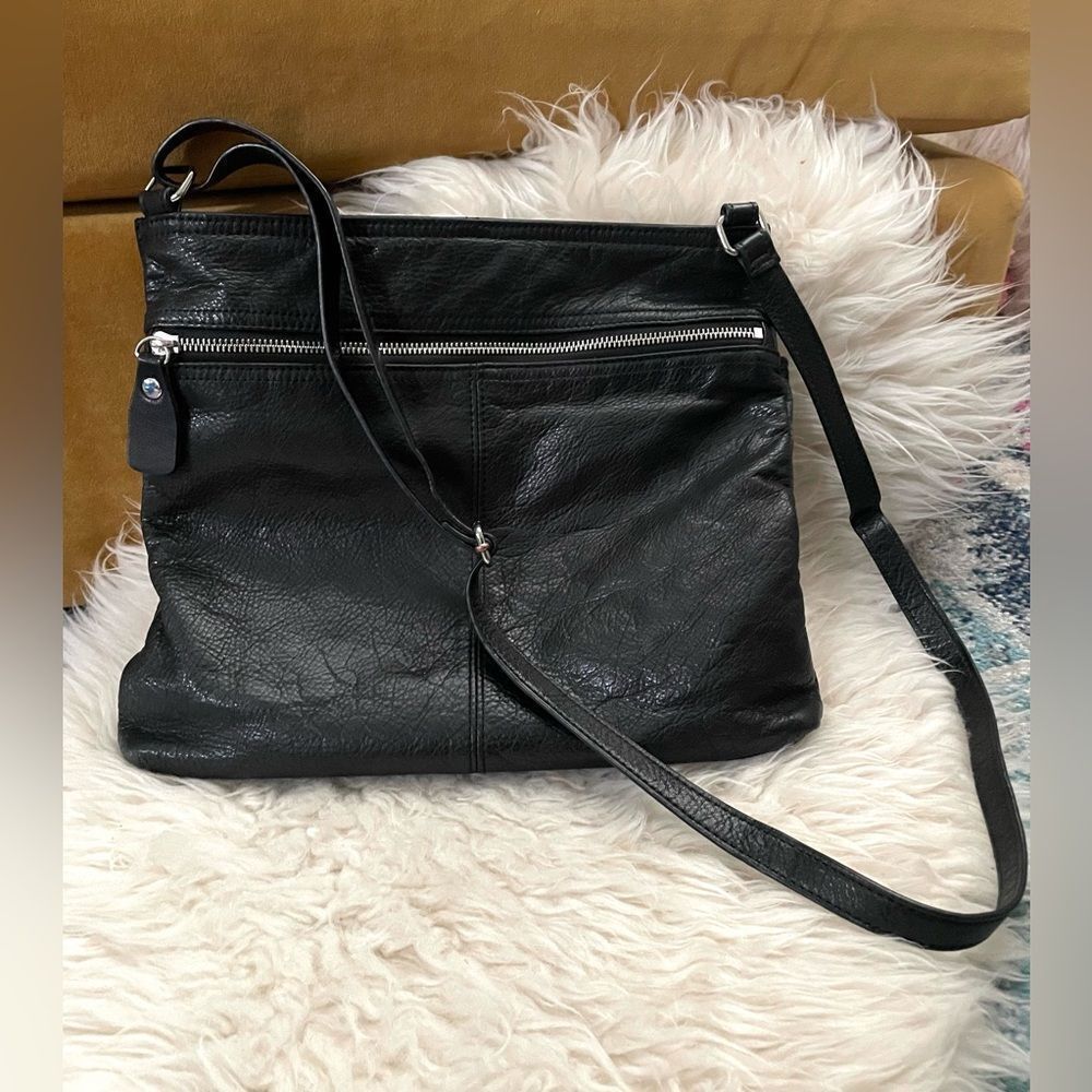 Margot Lorna Genuine Leather Crossbody Bag In Black